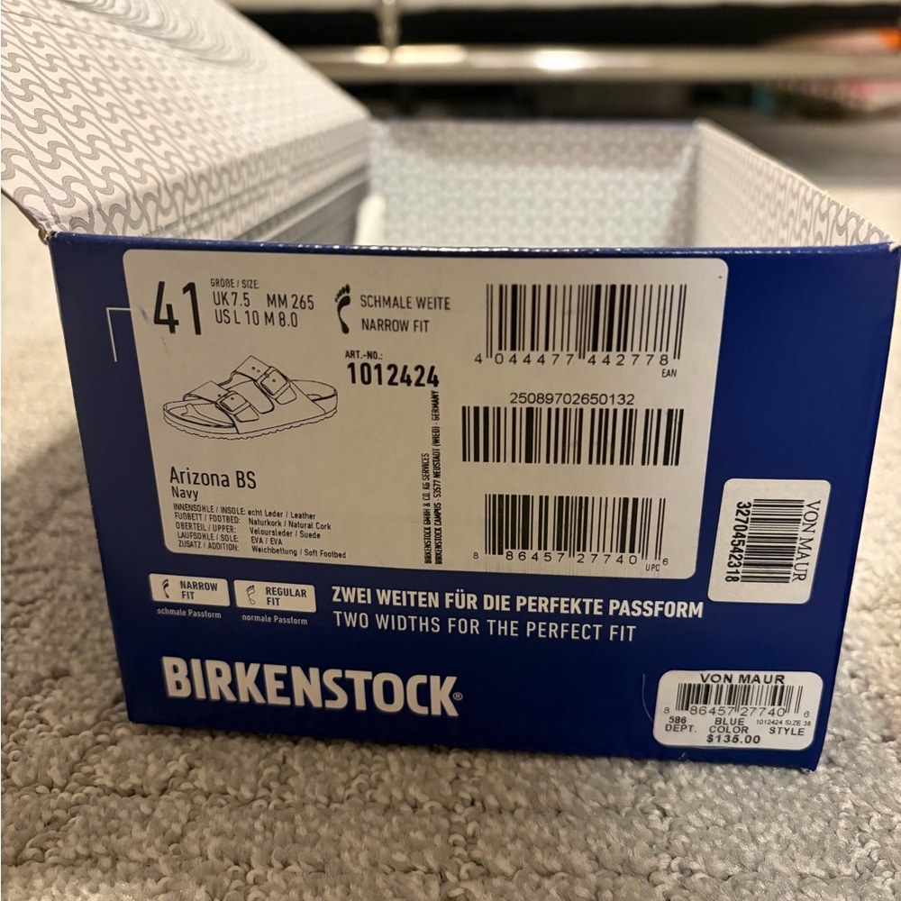 Birkenstock Dark Navy Suede Arizona BS - Picture 4 of 5